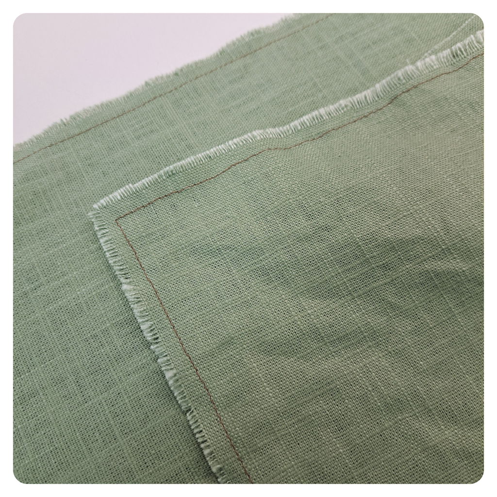 Linen cotton sage green bread basket liner